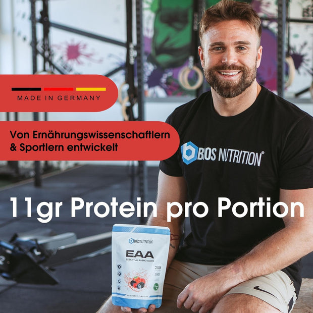 EAA essentielle Aminosäuren BCAA Bios Nutrition Leucin Isoleucin Valin Red Berry Rote Früchte