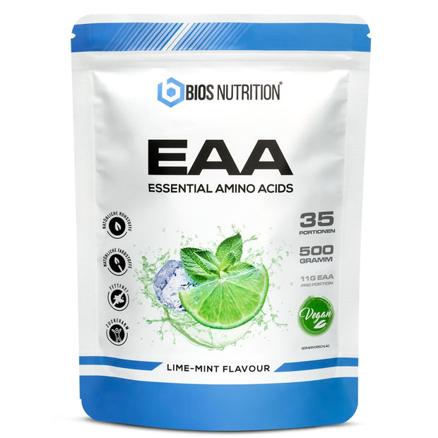 EAA essentielle Aminosäuren BCAA Bios Nutrition Leucin Isoleucin Valin Limette Minze