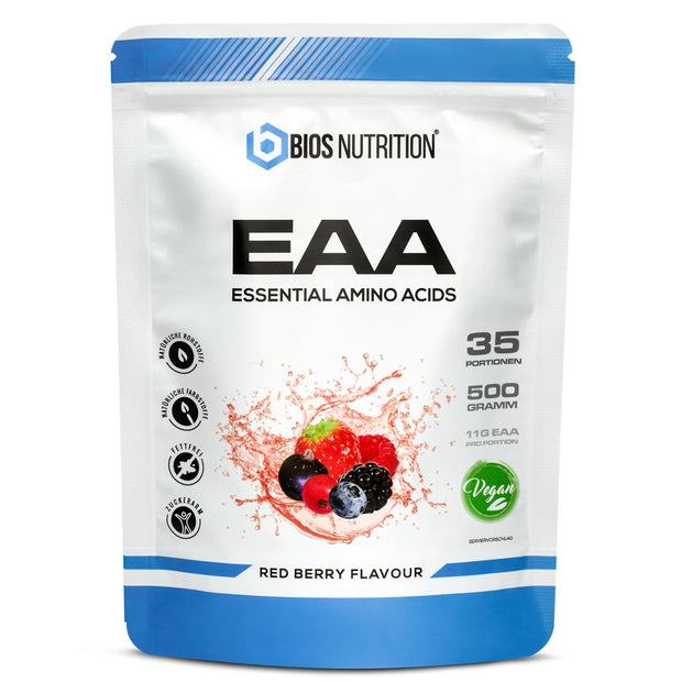 EAA essentielle Aminosäuren BCAA Bios Nutrition Leucin Isoleucin Valin Red Berry Rote Früchte